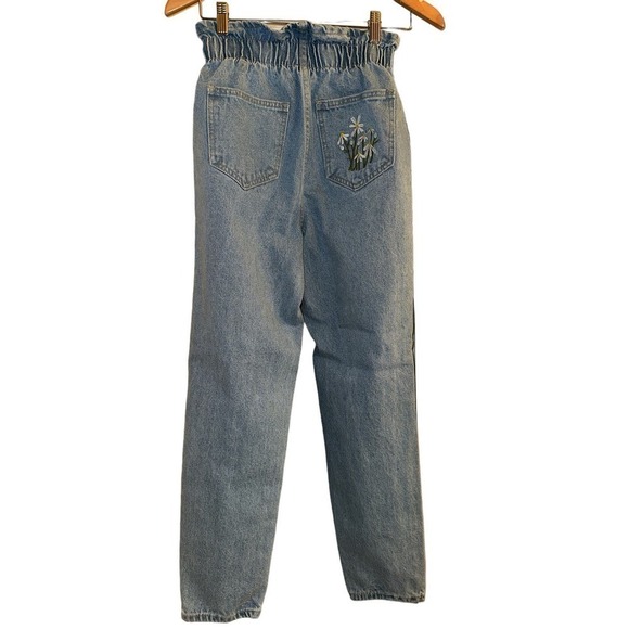 Shein Women's High Rise Cotton Elastic Waist Distressed Denim Jeans Size XS Blue - Picture 4 of 9